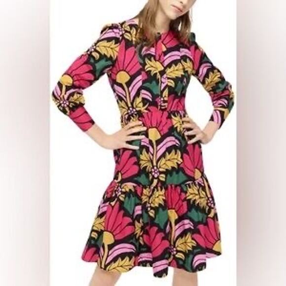 J. Crew Women's 0 Ratti Tiered Popover Dress with Beatrice Florals Knee Length - Picture 1 of 10